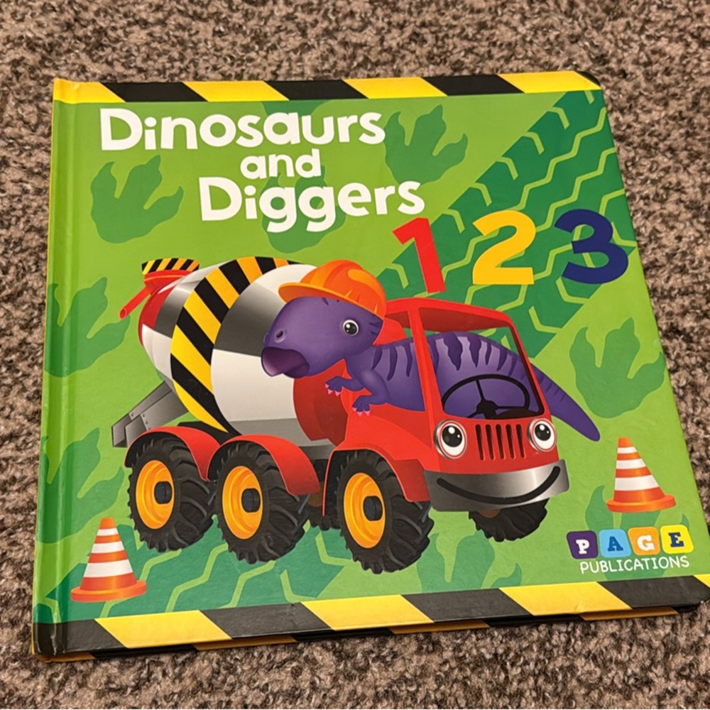 Dinosaurs and Diggers Kids Book by